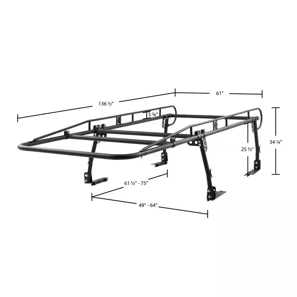 Universal 800 Lbs. Capacity Over-Cab Steel Truck Rack