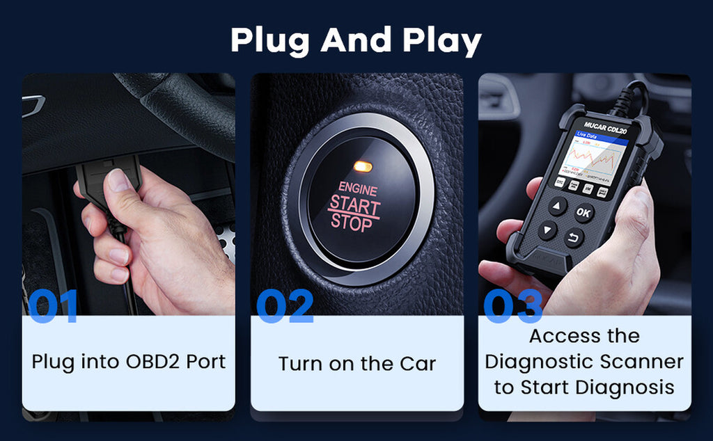  OBDII SCAN Tool - Auto Code Reader Diagnostic Scanner - MUCAR CDL20