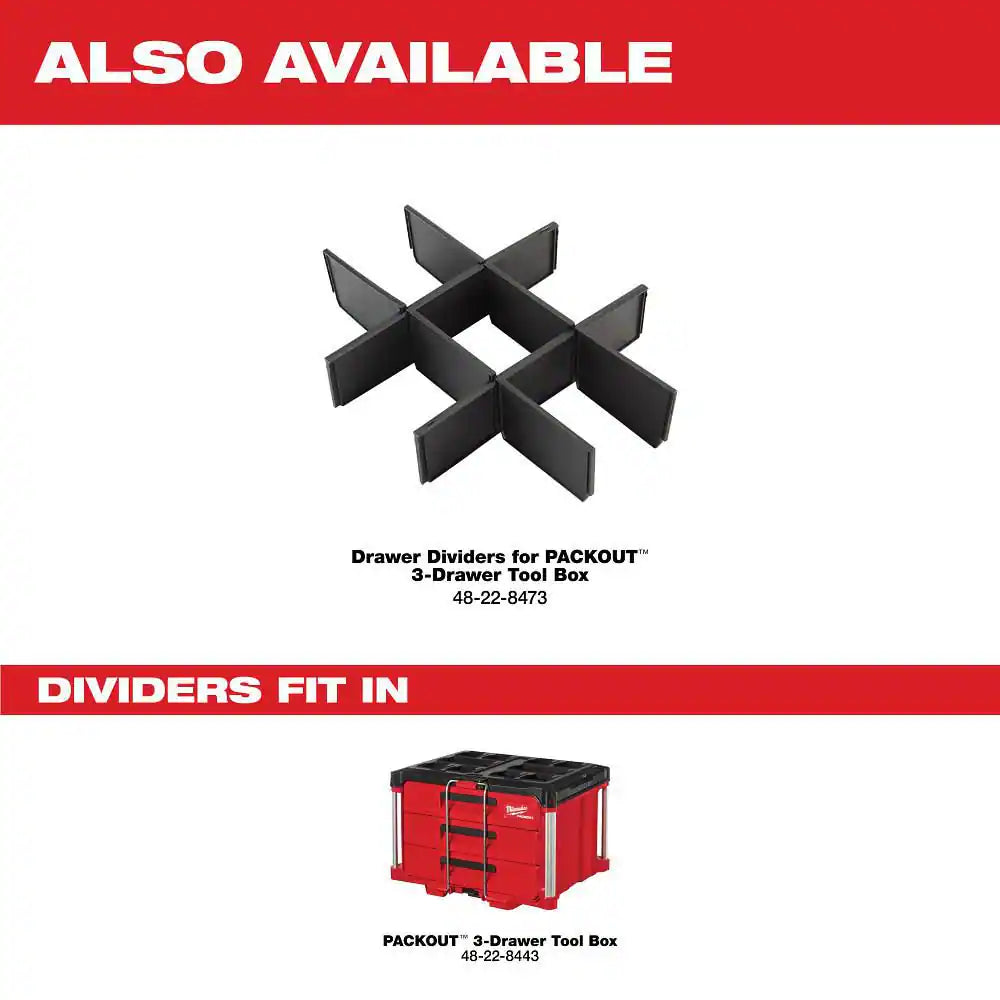PACKOUT 22 In. Modular 3-Drawer Tool Box with Metal Reinforced Corners