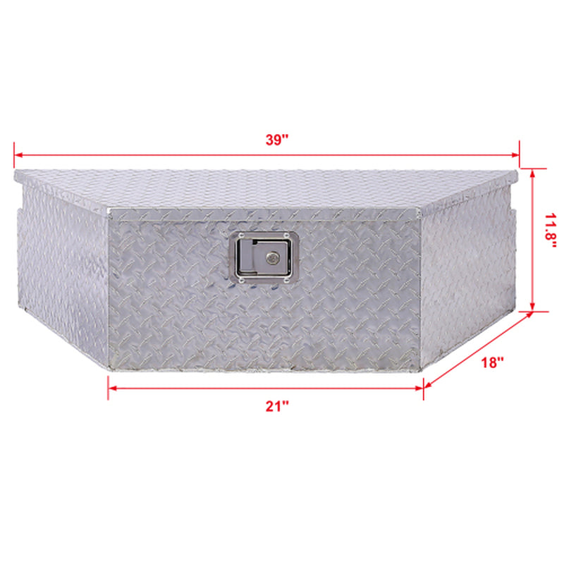 39Inch Aluminum Tool Box,Heavy Duty Truck Bed Tool Box,Outdoor Trailer Pickup Storage Tool Box,Rv Storage Organizer,Underbody Box W Lock Keys,Silver 39X16.5X11.8Inch