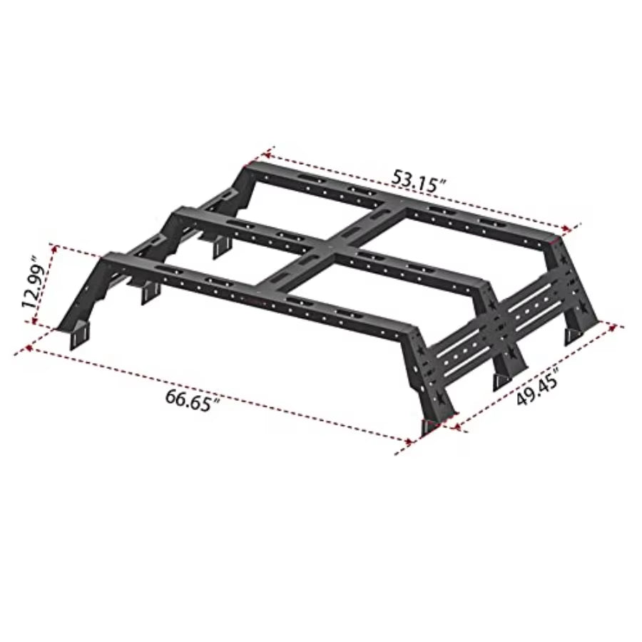 13 High Bed Rack, Truck Luggage Carrier for 2009-2024 F150  Durable Cargo Storage Solution 