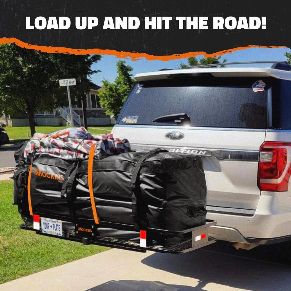 16 Cu Ft. Waterproof Hitch Cargo Carrier Bag (58 In. X 20 In. X 24 In.) with 3-Buckle Straps, Lock and Carry Case