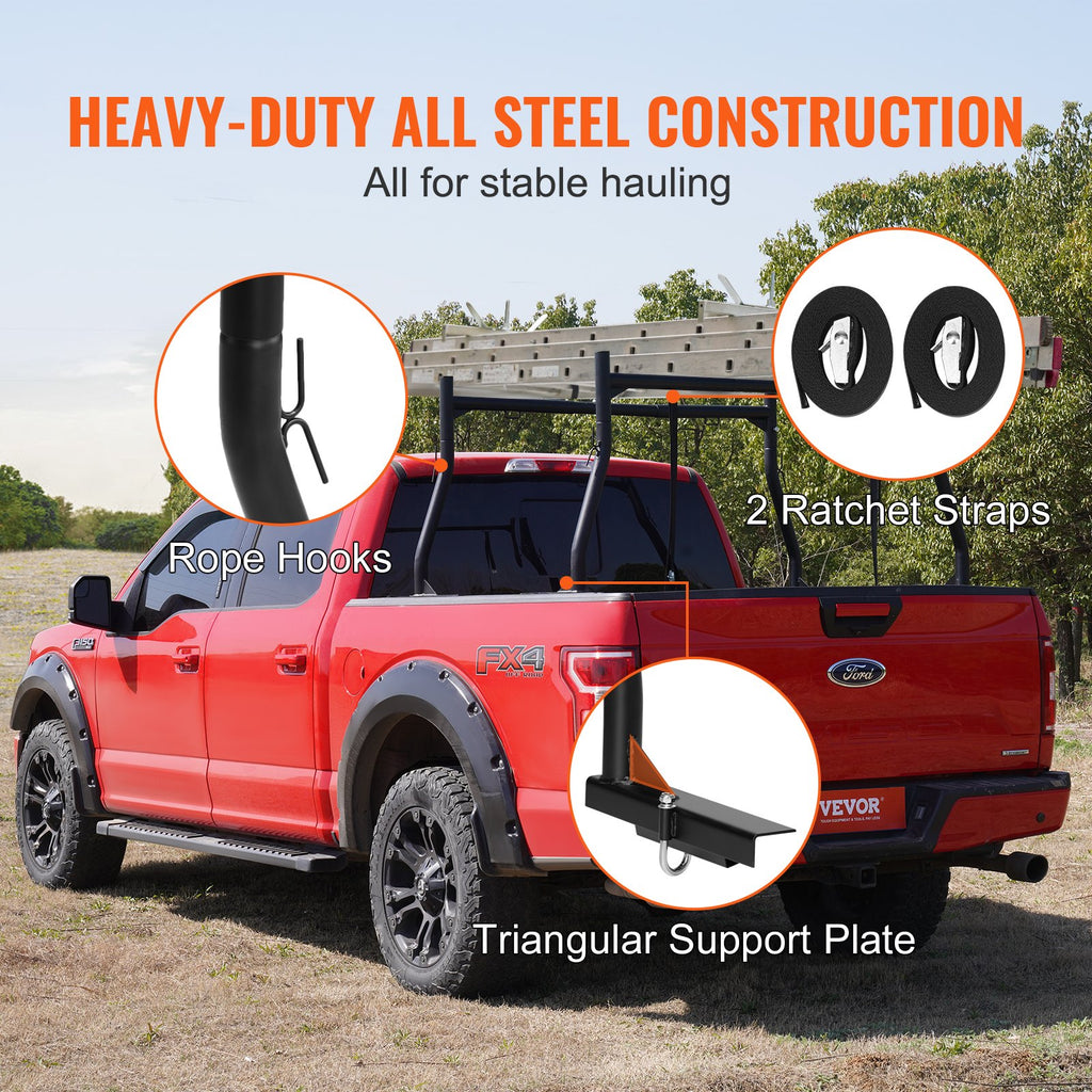 VEVOR Truck Rack, 46-71 Inch Extendable Truck Ladder Rack