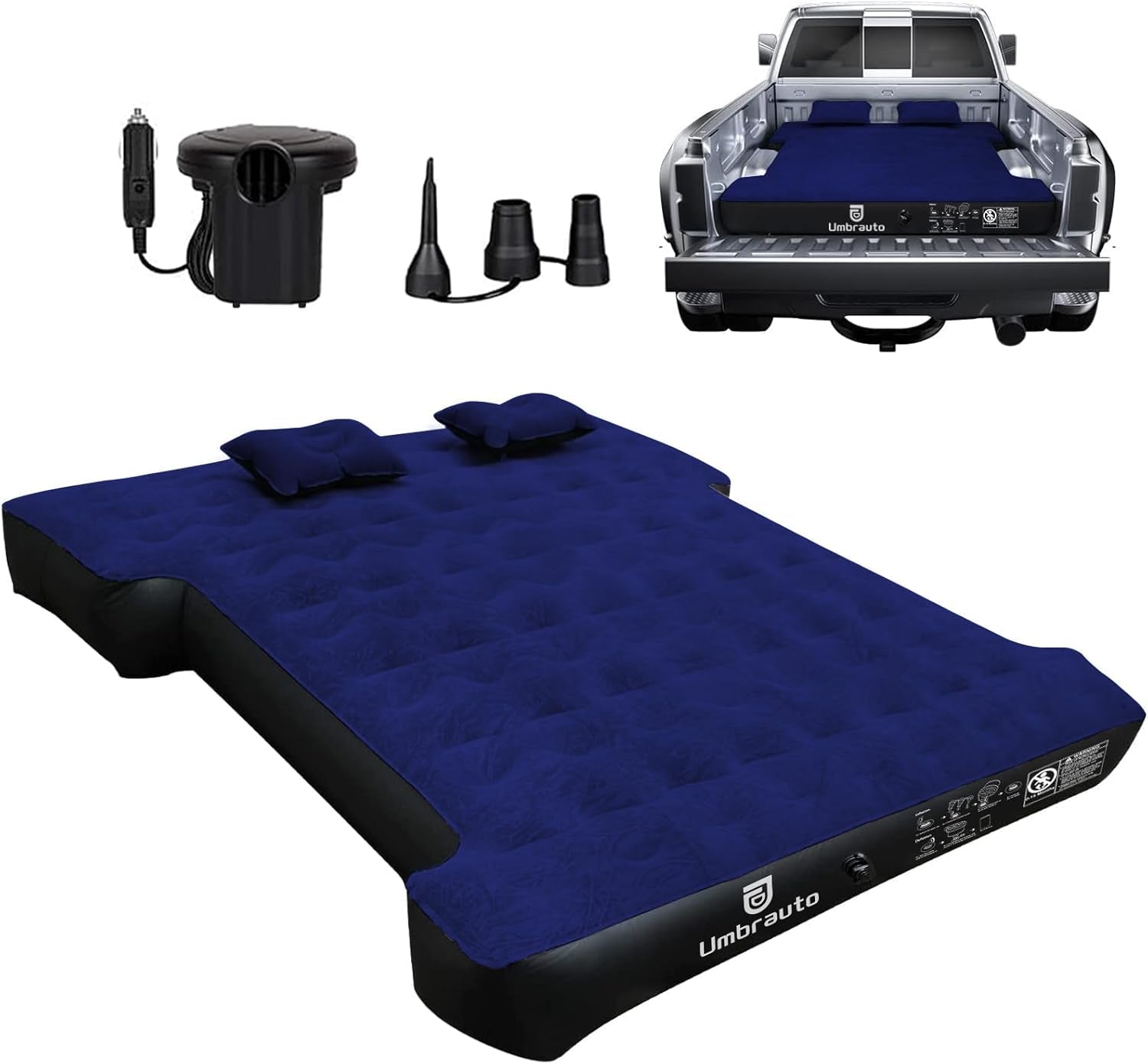 Truck Bed Air Mattress Inflatable Air Mattress for 6.0-6.5Ft Short Truck Pickup Air Mattress for Camping Outdoor Bed Mattress for Travel Quick Inflation Mattress with Carry Bag