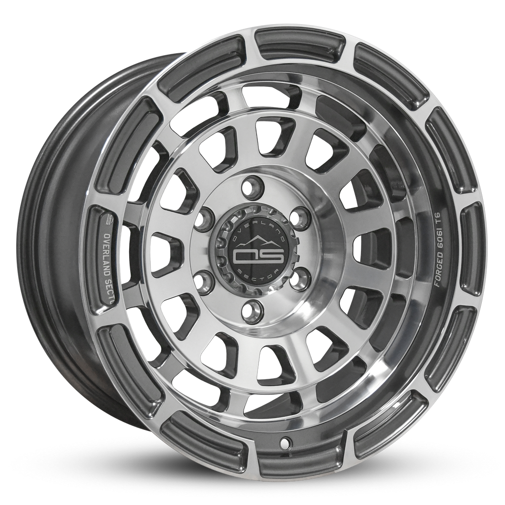 Overland Sector Badlander Forged 17x9 -12 6x139.7mm 106.1mm Gloss Gun Metal Machined Face