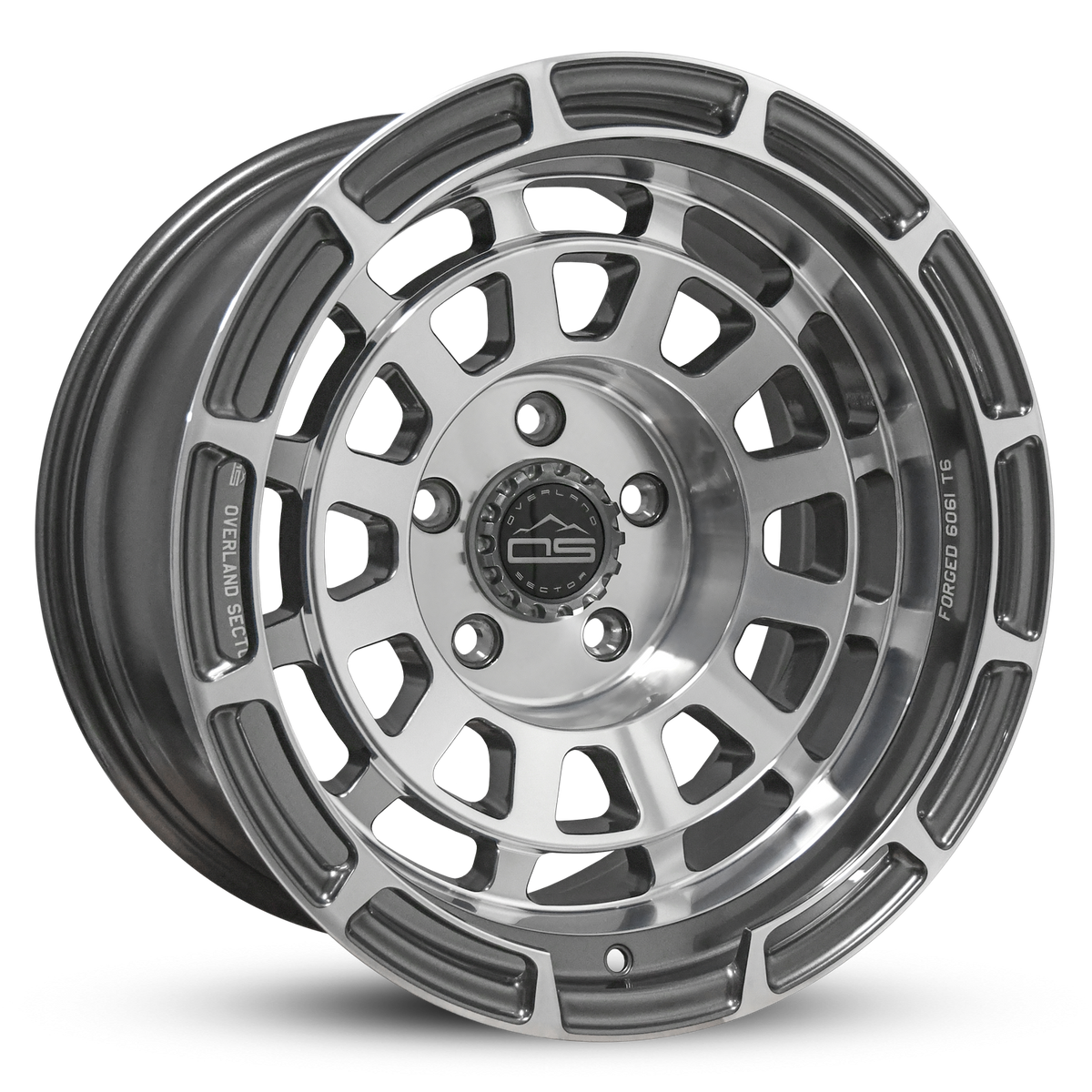 Overland Sector Badlander Forged 17x9 -18 5x127mm 71.5mm Gloss Gun Metal Machined Face