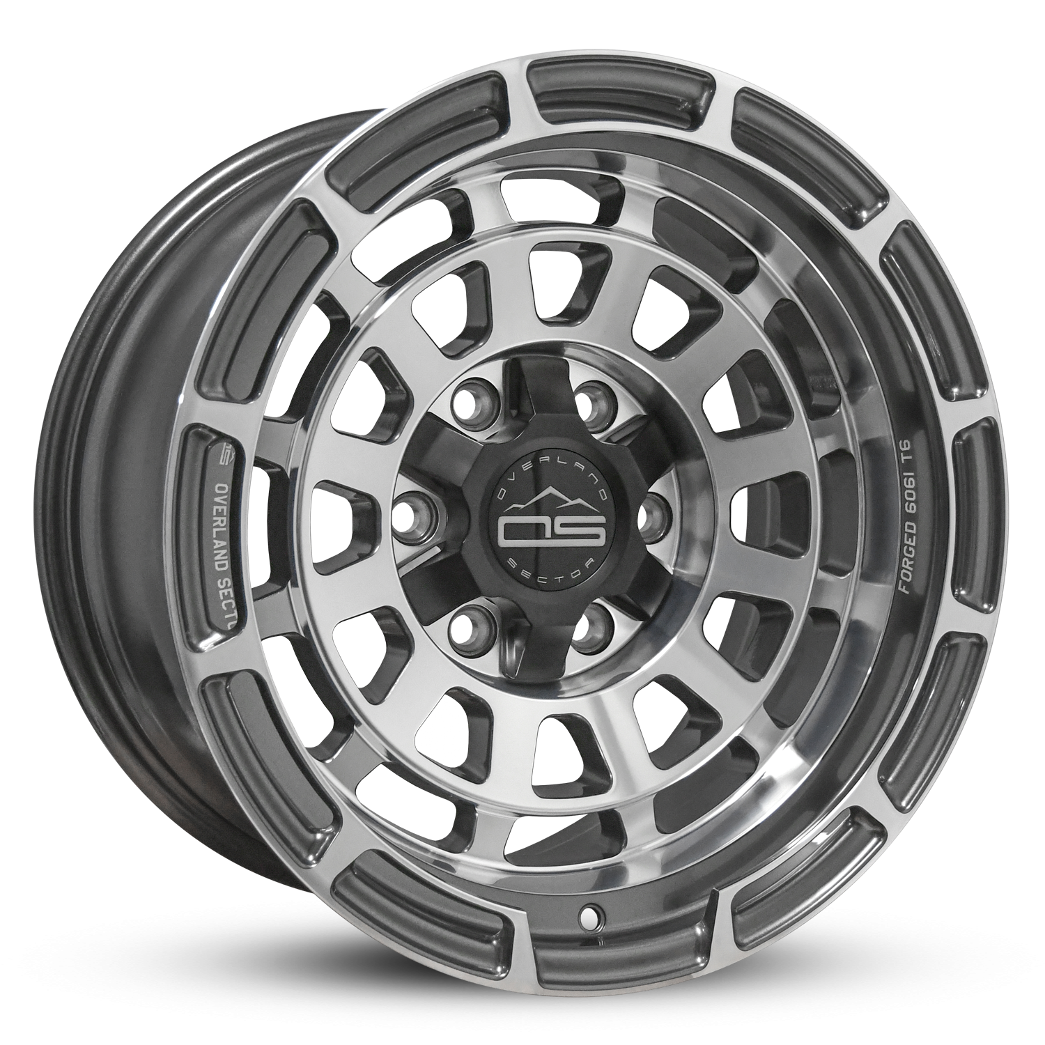 Overland Sector Badlander Forged 17x9 +0 6x135/6x139.7mm 106.1mm Gloss Gun Metal/Machined Face