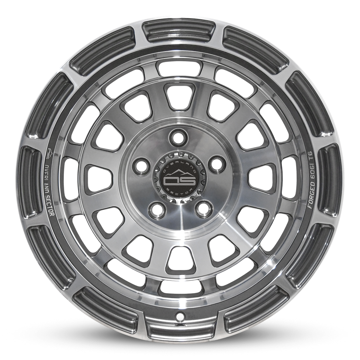 Overland Sector Badlander Forged 17x9 -18 5x127mm 71.5mm Gloss Gun Metal Machined Face