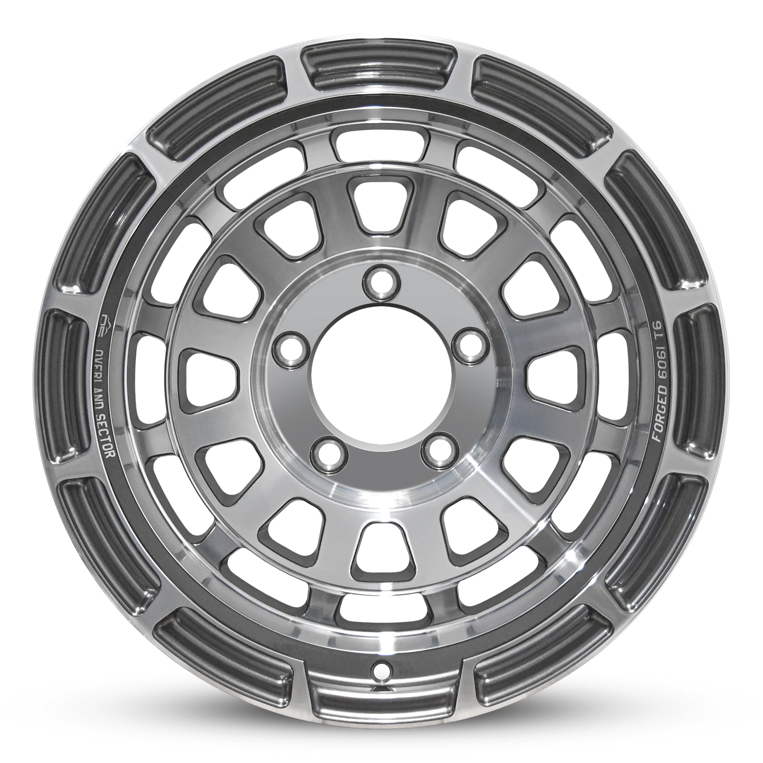 Overland Sector Badlander Forged 17x9 +0 5x139.7mm 108mm Gloss Gun Metal Machined Face