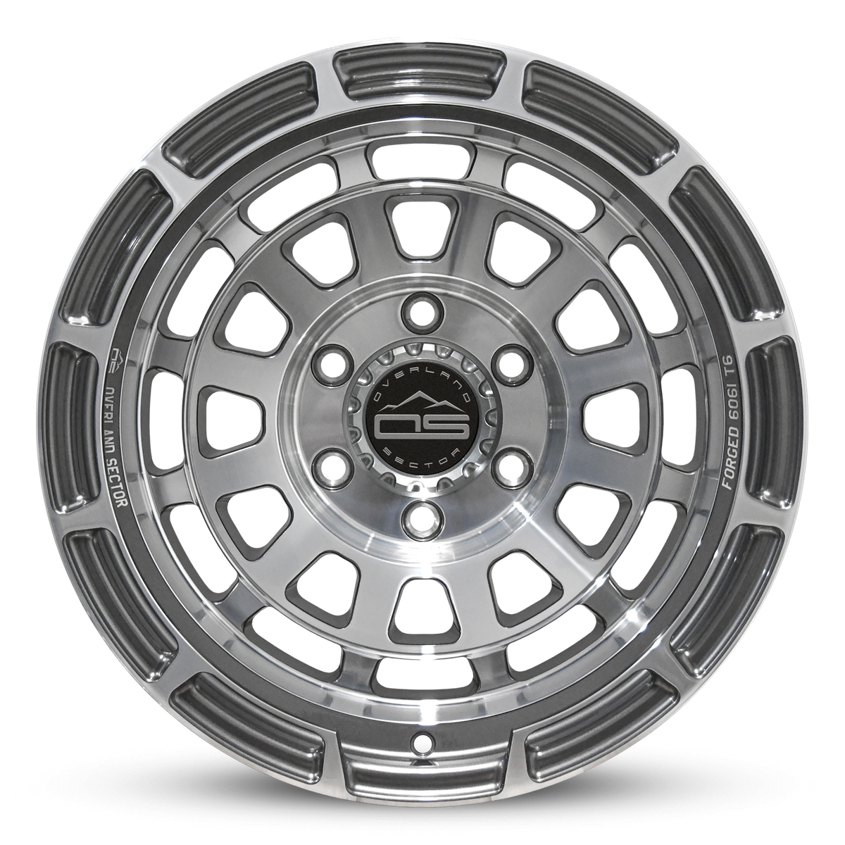 Overland Sector Badlander Forged 17x9 -12 6x139.7mm 106.1mm Gloss Gun Metal Machined Face