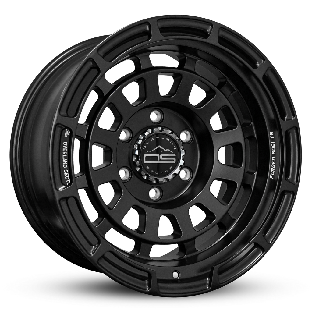 Overland Sector Badlander Forged 17x9 -12 6x139.7mm 106.1mm All Satin Black
