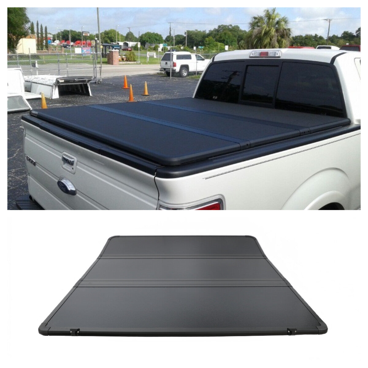 5.8FT 3 Fold Hard Truck Bed Tonneau Cover for 2019-2024 Silverado Sierra 1500