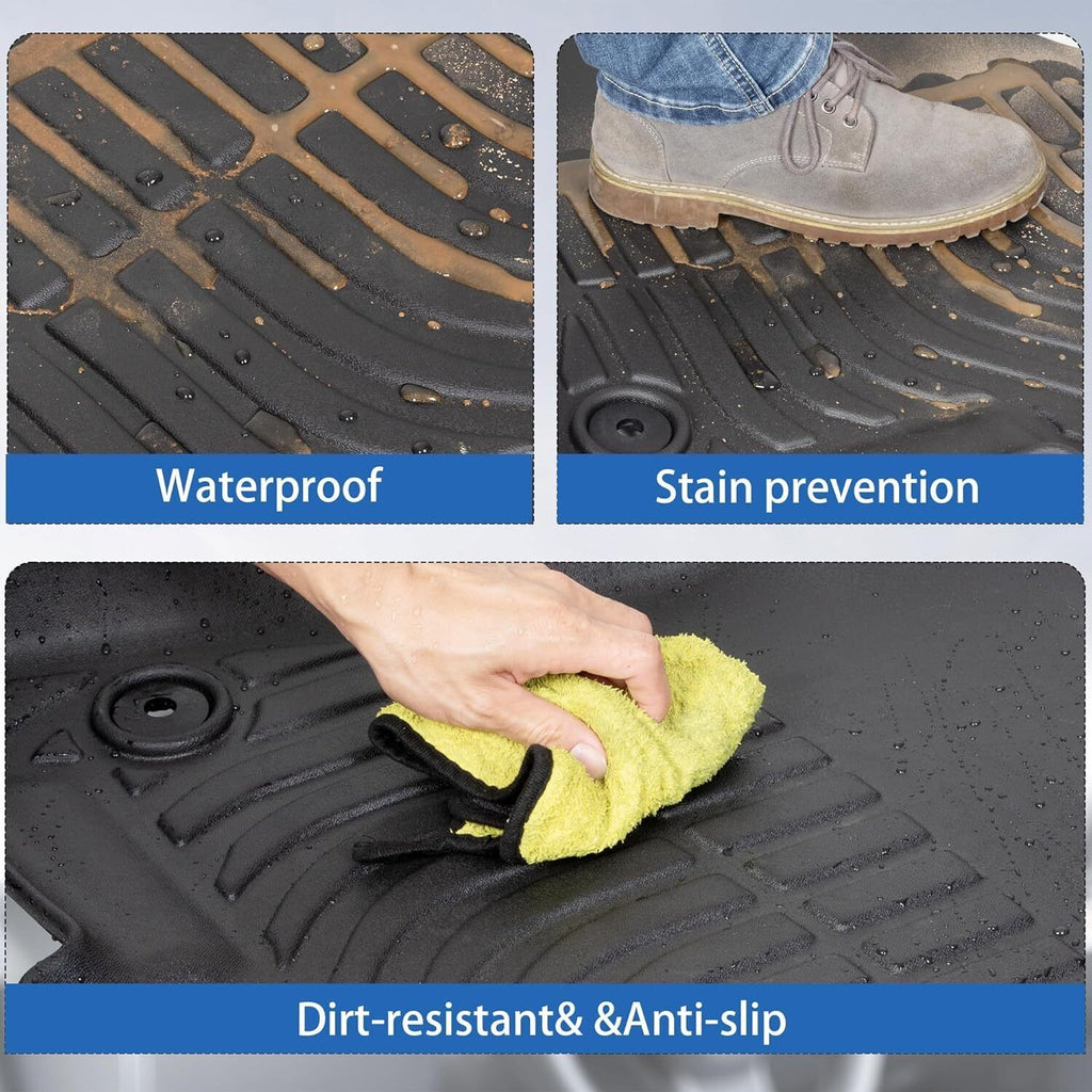 Floor Mats Liners for 2015-2025 Ford F-150/F-150 Lightning Super Crew Cab TPE