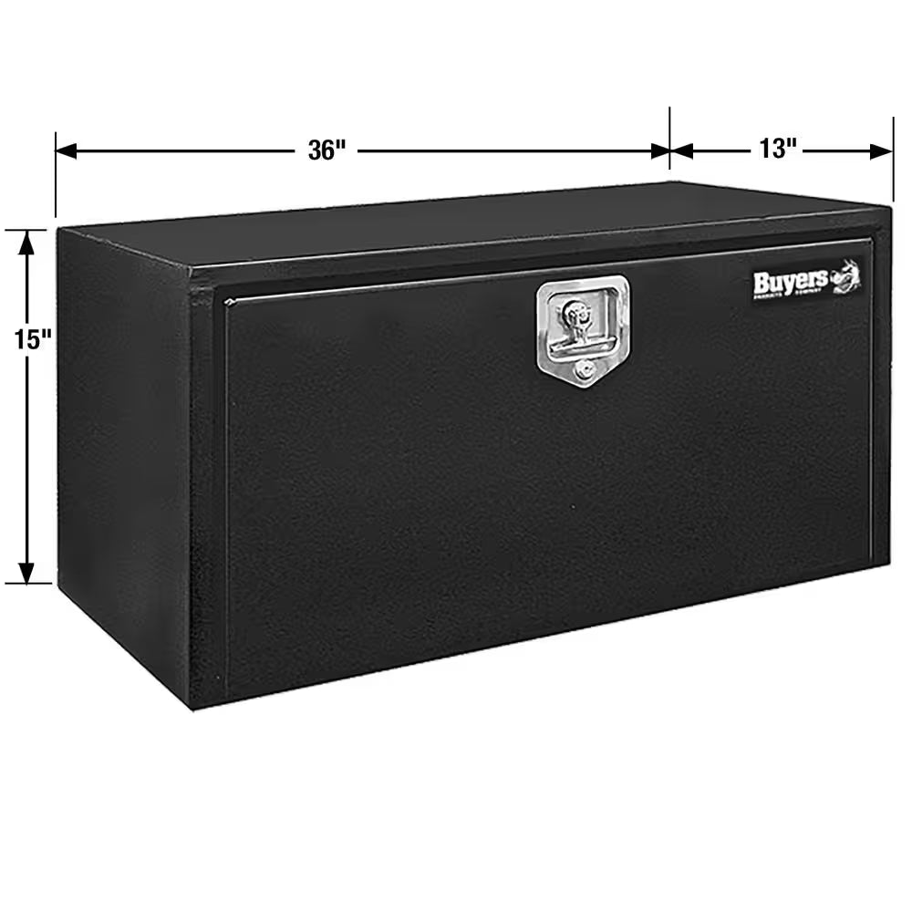 15 X 13 X 36 In. Black Steel Underbody Truck Box with T-Handle
