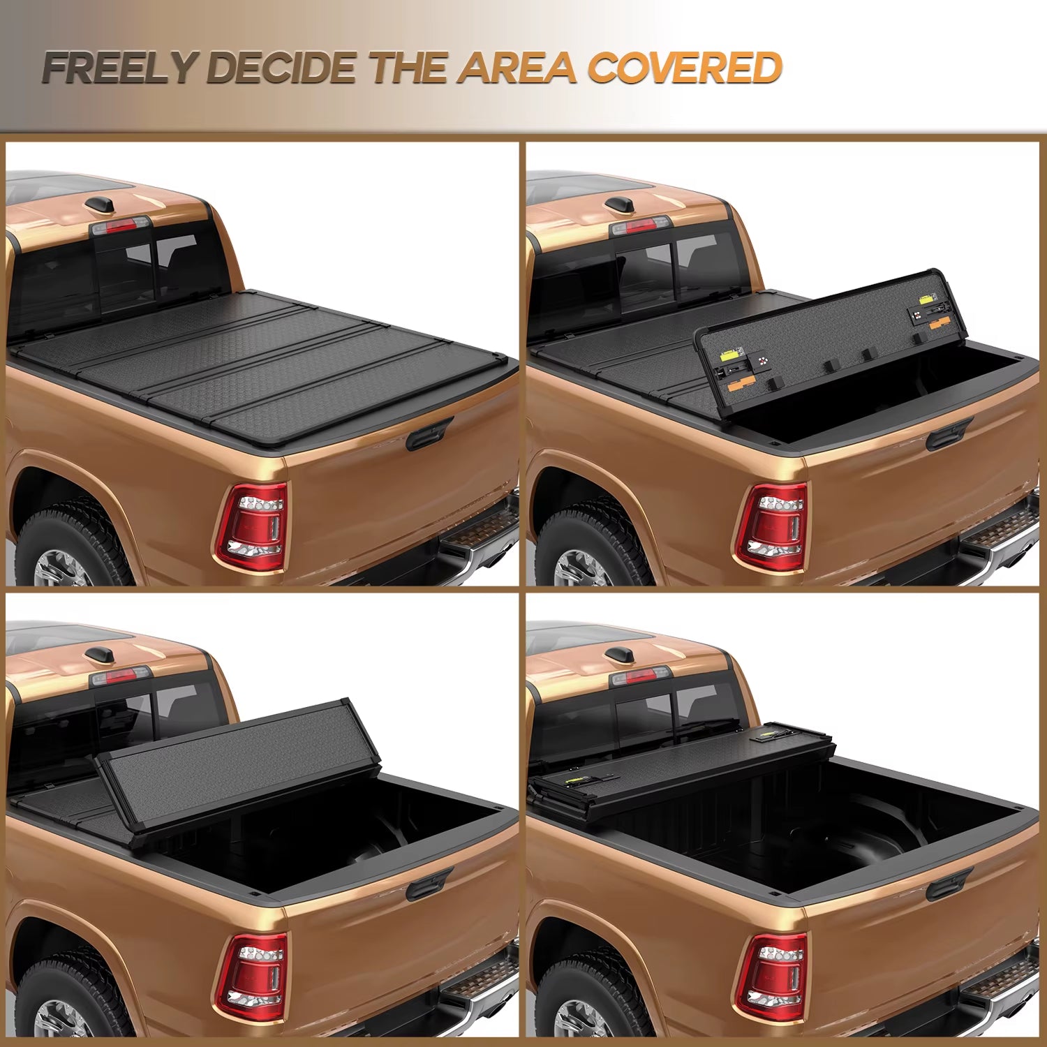 4-Fold 5.7FT / 5.8FT Hard Truck Bed Tonneau Cover for 2009-2026 Dodge Ram 1500