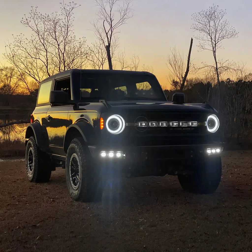2021-2026 Ford Bronco Triple LED Fog Light Kit - Steel Modular Bumper | 90W