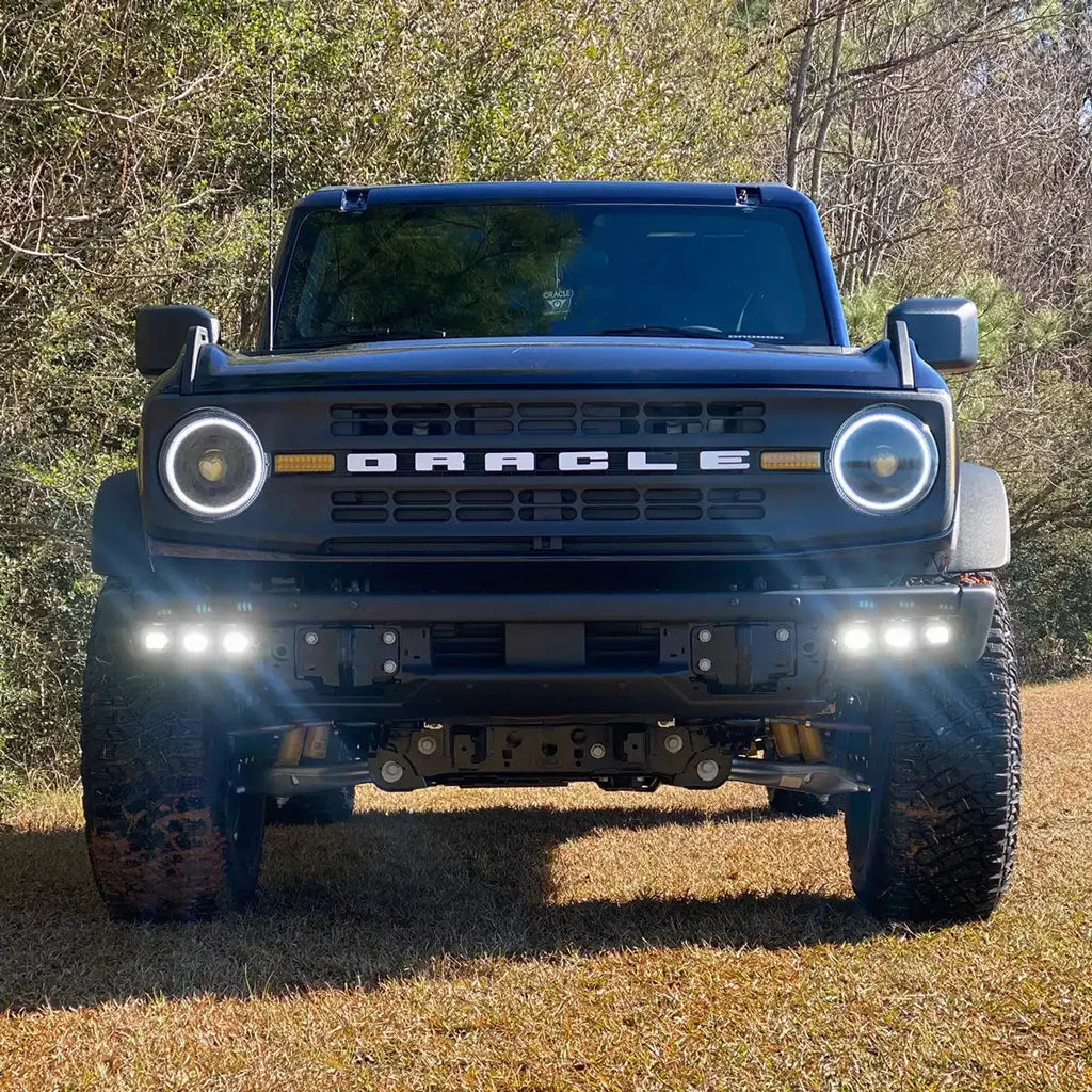 2021-2026 Ford Bronco Triple LED Fog Light Kit - Steel Modular Bumper | 90W