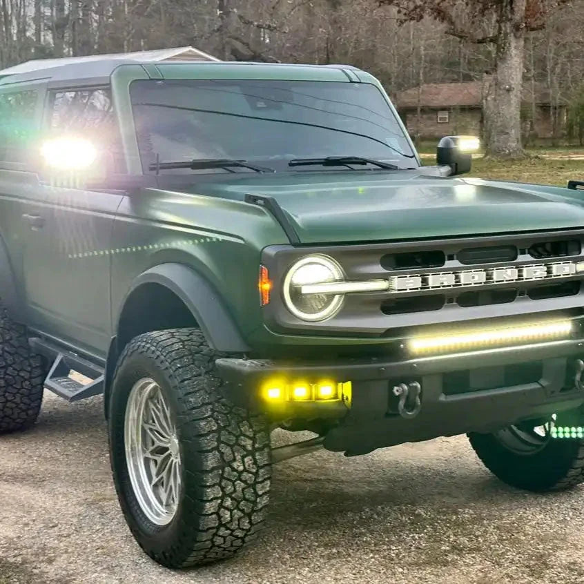 2021-2026 Ford Bronco LED Off-Road Side Mirrors - Peripheral Ditch Lights (2200+ Lumens)