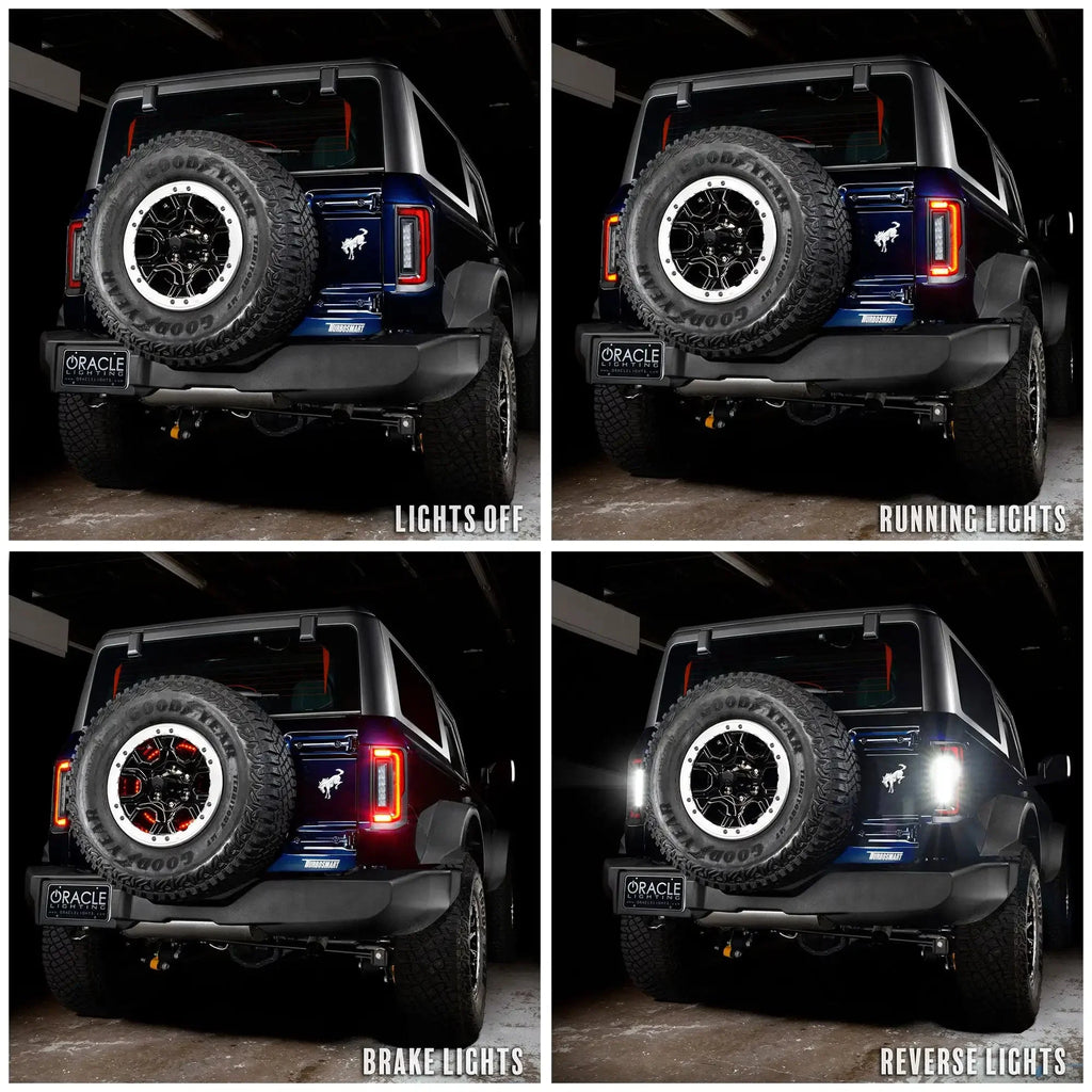 V2 | 2021-2025 Ford Bronco Flush Mount LED Tail Lights - Low Profile | 1,400 Lumens