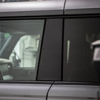 Close-up of a car door with window and handle