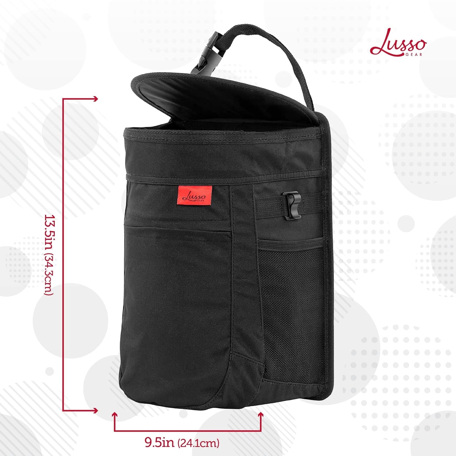 Car Trash Can - 2.5-Gallon, Leak-Proof & Spill-Proof Lid & Waterproof Removable Liner - Hanging Car Trash Bin & Organizer 