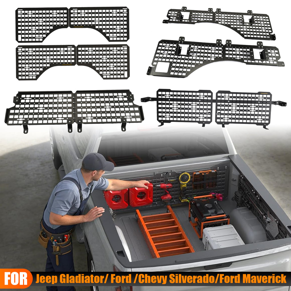 Front & Side Bed MOLLE Panel for Jeep Gladiator/ Ford Maverick/ Chevy Silverado