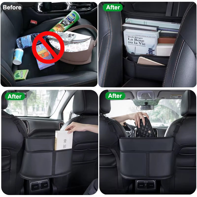 Leather Seat Organizer and Storage - Front Seats  