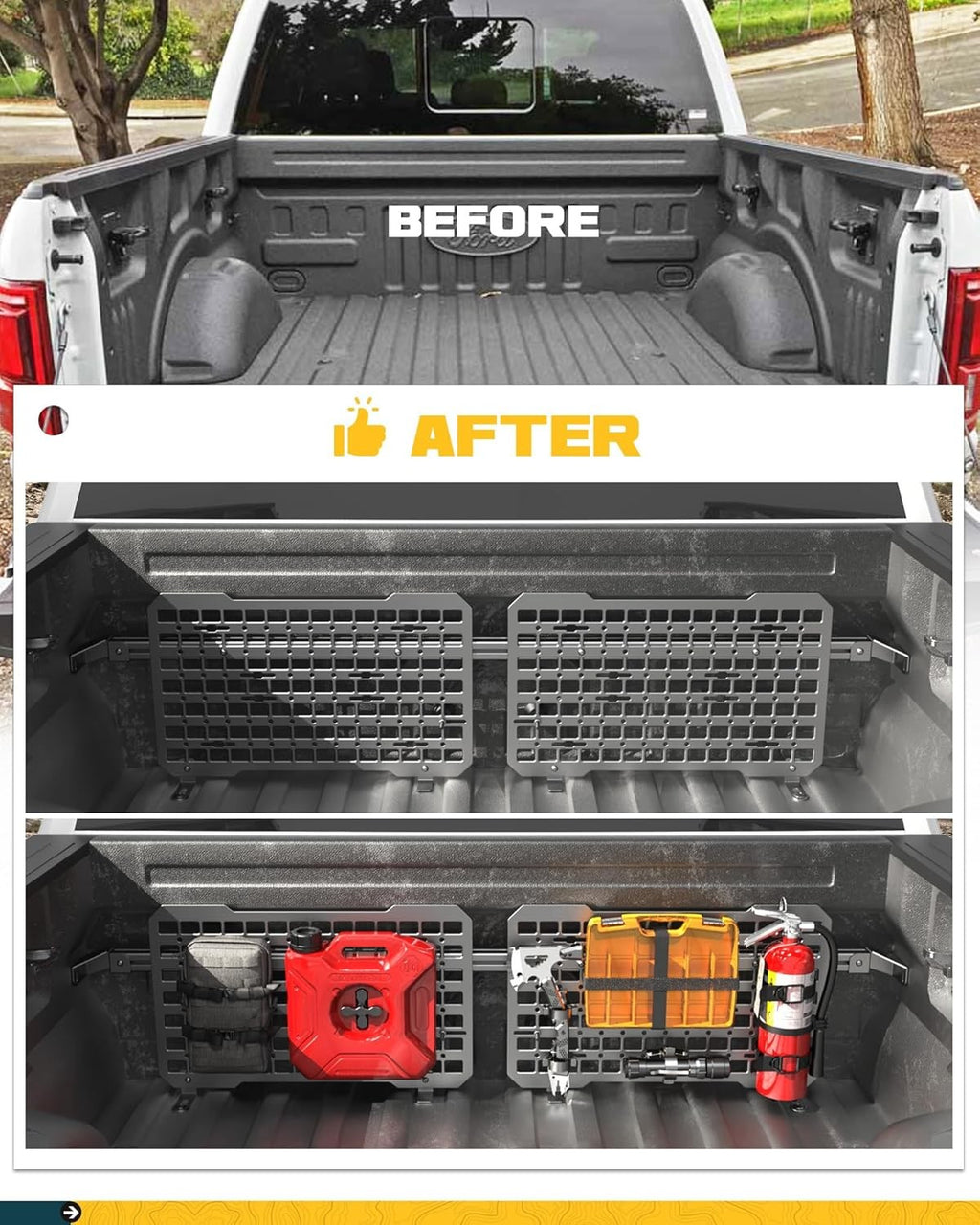 Front & Side Bed MOLLE Panel for Jeep Gladiator/ Ford Maverick/ Chevy Silverado