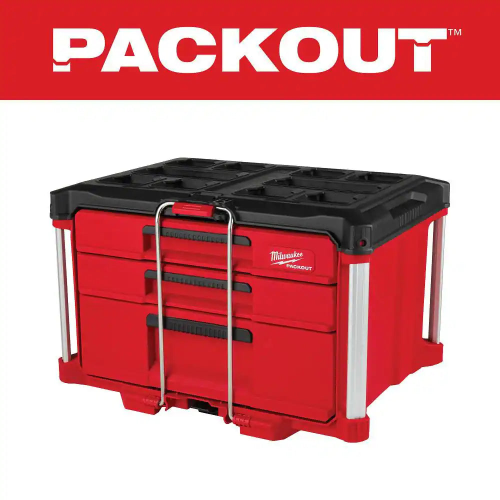 PACKOUT 22 In. Modular 3-Drawer Multi Drawer Tool Box with Metal Reinforced Corners and 50 Lbs. Capacity