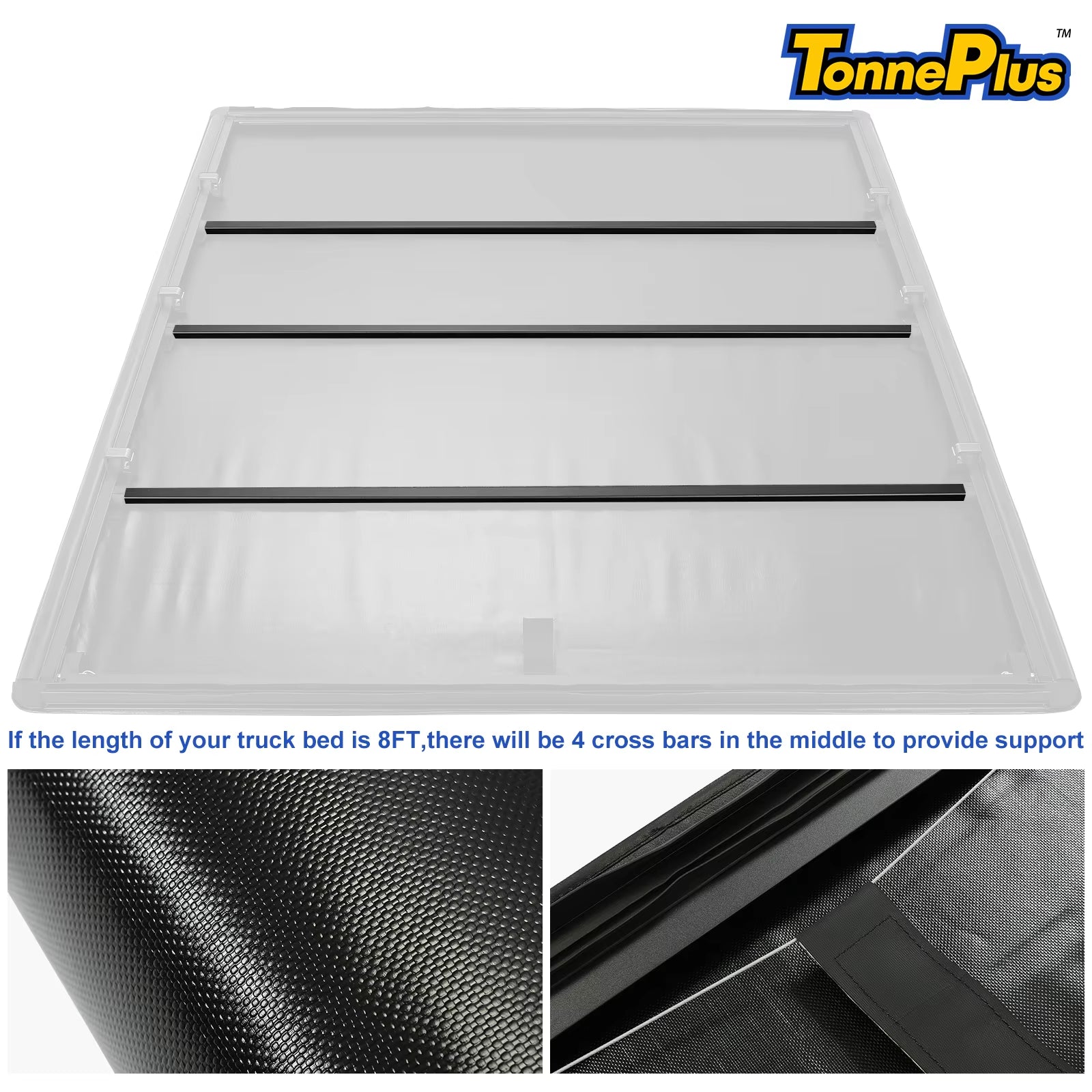 Tonneplus Soft Roll-Up Tonneau Cover Truck Bed Cover for 2004-2014 F150 & 2006-2014 Mark LT 5.5FT Bed ; Lightning 5.5' (67") Bed