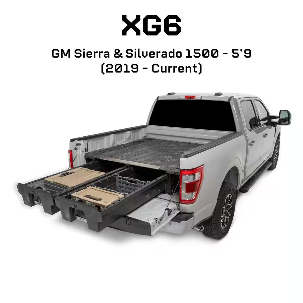 5 Ft. 9 In. Bed Length Pick up Truck Storage System for GM Sierra or Silverado 1500 (2019-Current) - New Wide Bed Width