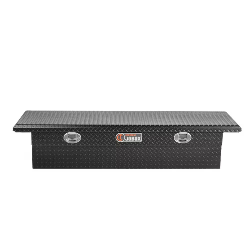 Jobox 70 In. Black Diamond Plate Aluminum Full Size Crossover Truck Tool Box with Gear-Lock Latch