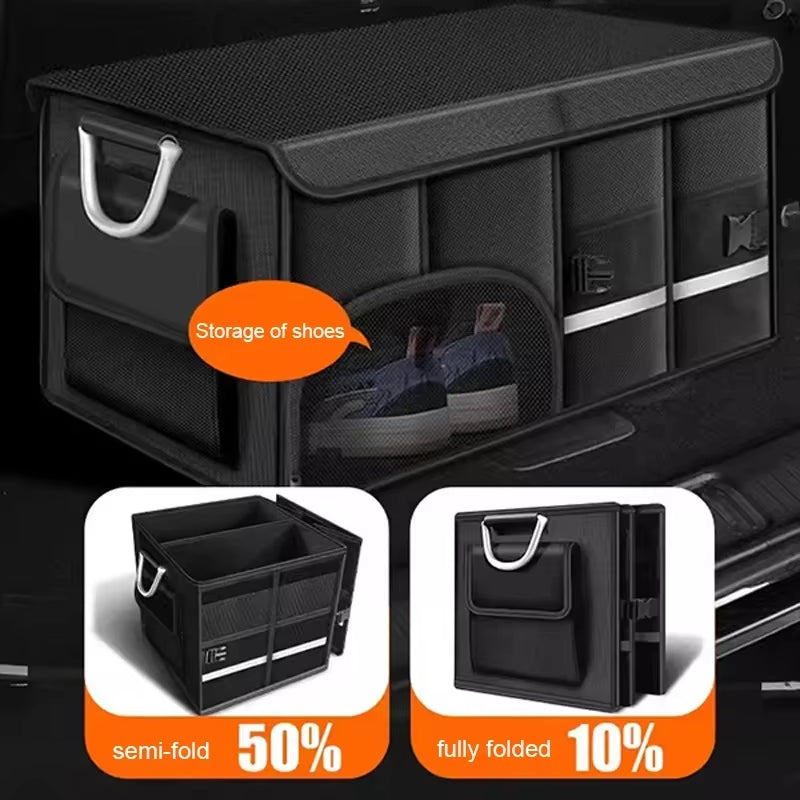 Foldable Trunk Storage Box Waterproof Oxford Cloth - Large Capacity - Car Organizer for Daily Use/Camping/Fishing 