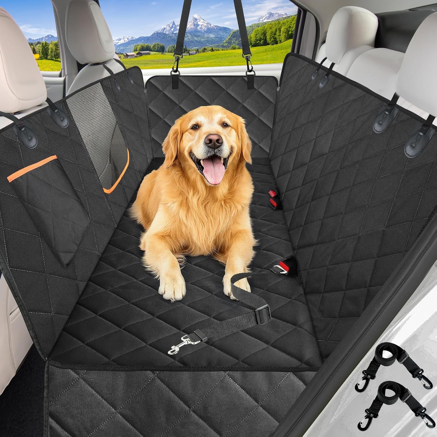 Canine Chauffeur's Ultimate Seat Shield: The Invincible Drool-Dampening Dog Hammock for Your Ride, Because Muddy Paws and Backseat Shenanigans Shouldn't Ruin Your Style!