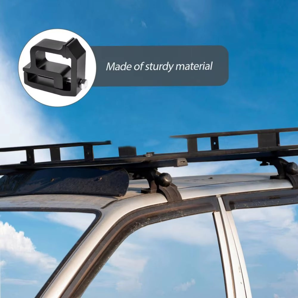 Heavy-Duty Aluminum Truck Canopy Mounting Clamps for Secure Camper Shell Installation - Black/Silver Finish