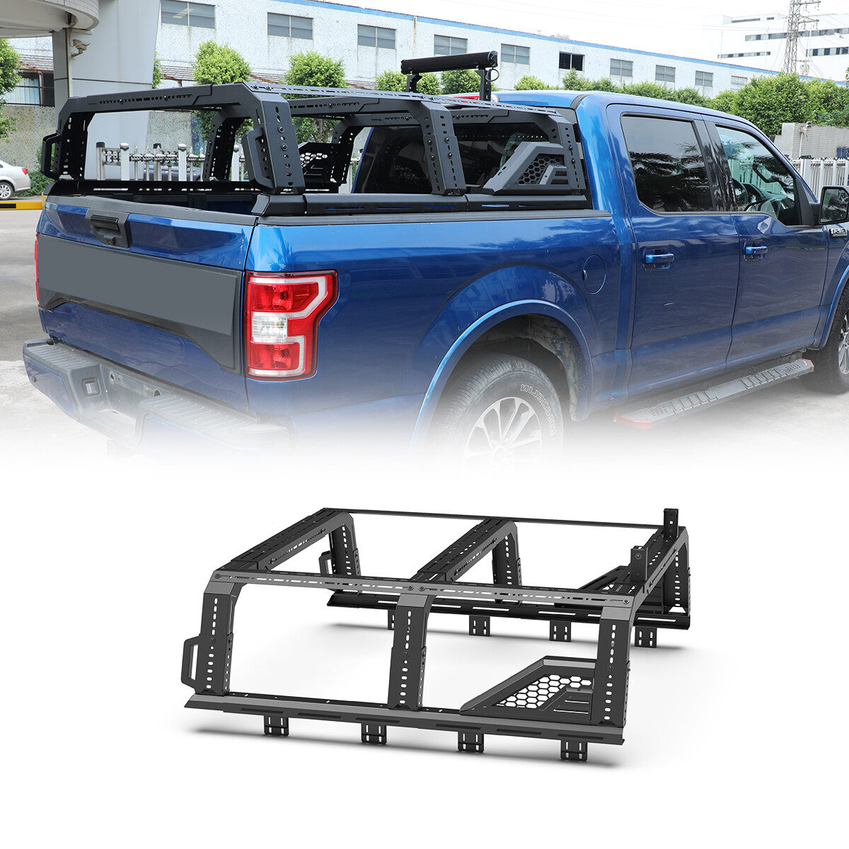 Modular Adjustable Overland Bed Rack Roll Bar for Chevy Ford Toyota Dodge Nissan