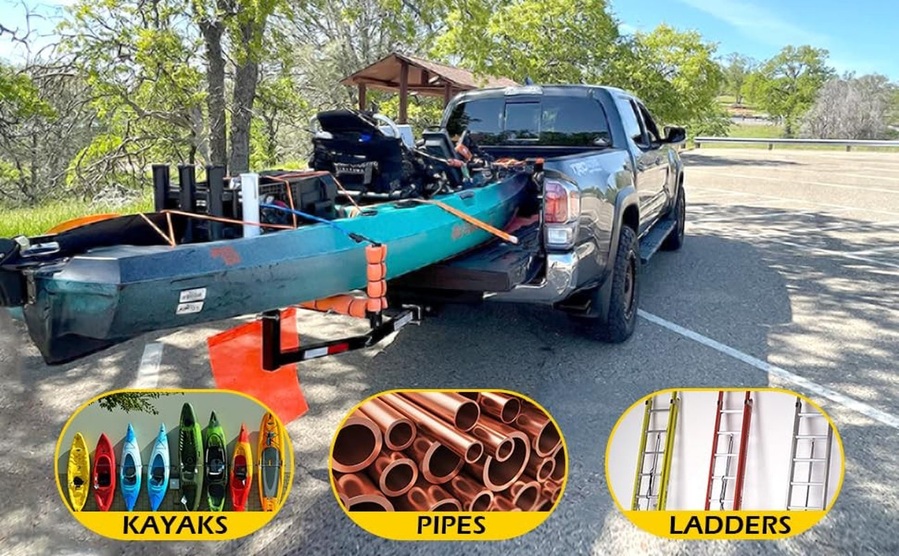 Maxxhaul 70231 Hitch Mount Pick up Truck Bed Extender for Ladder, Rack