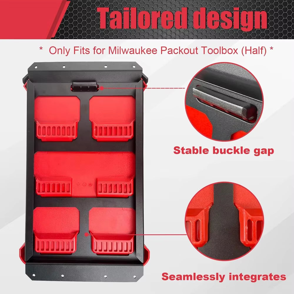 1Pcs Aluminum Mounting Plates Compatible with for Milwaukee Packout Toolbox Mounting Base Storage Toolbox Wall or Floor