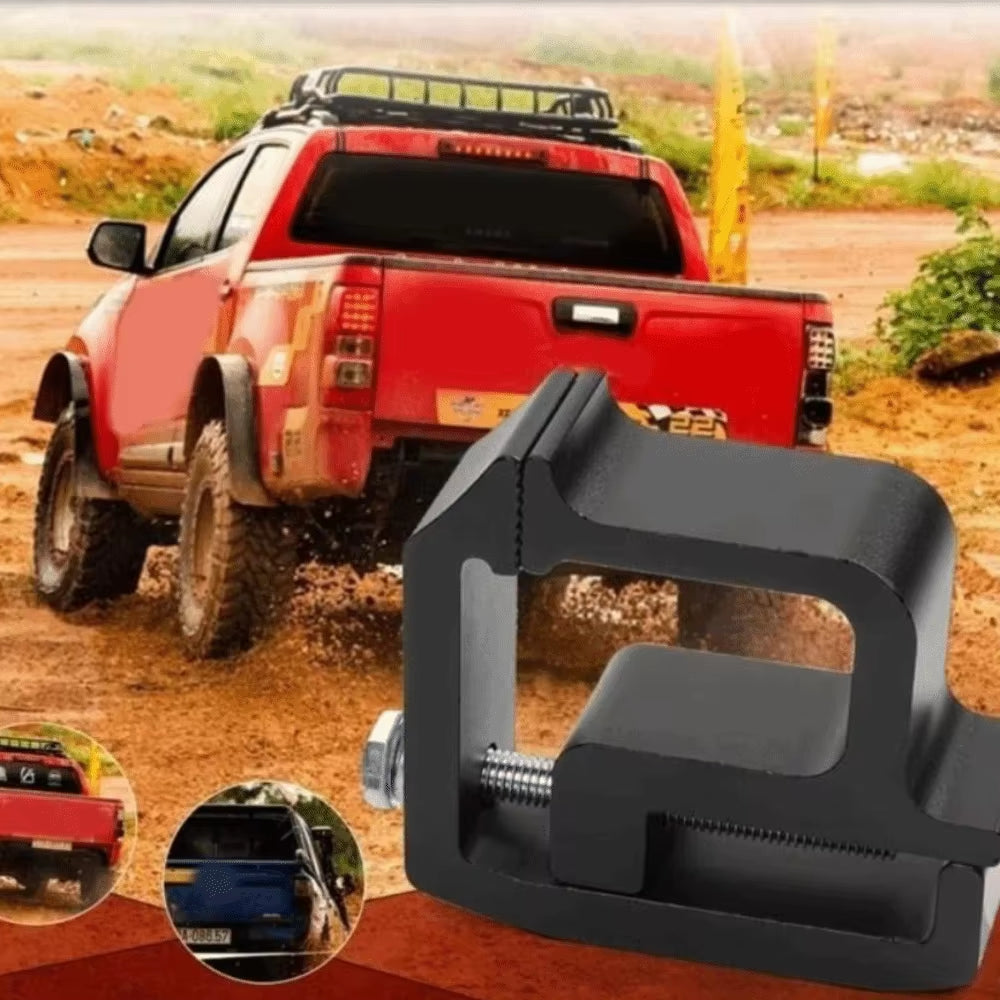 Heavy-Duty Aluminum Truck Canopy Mounting Clamps for Secure Camper Shell Installation - Black/Silver Finish
