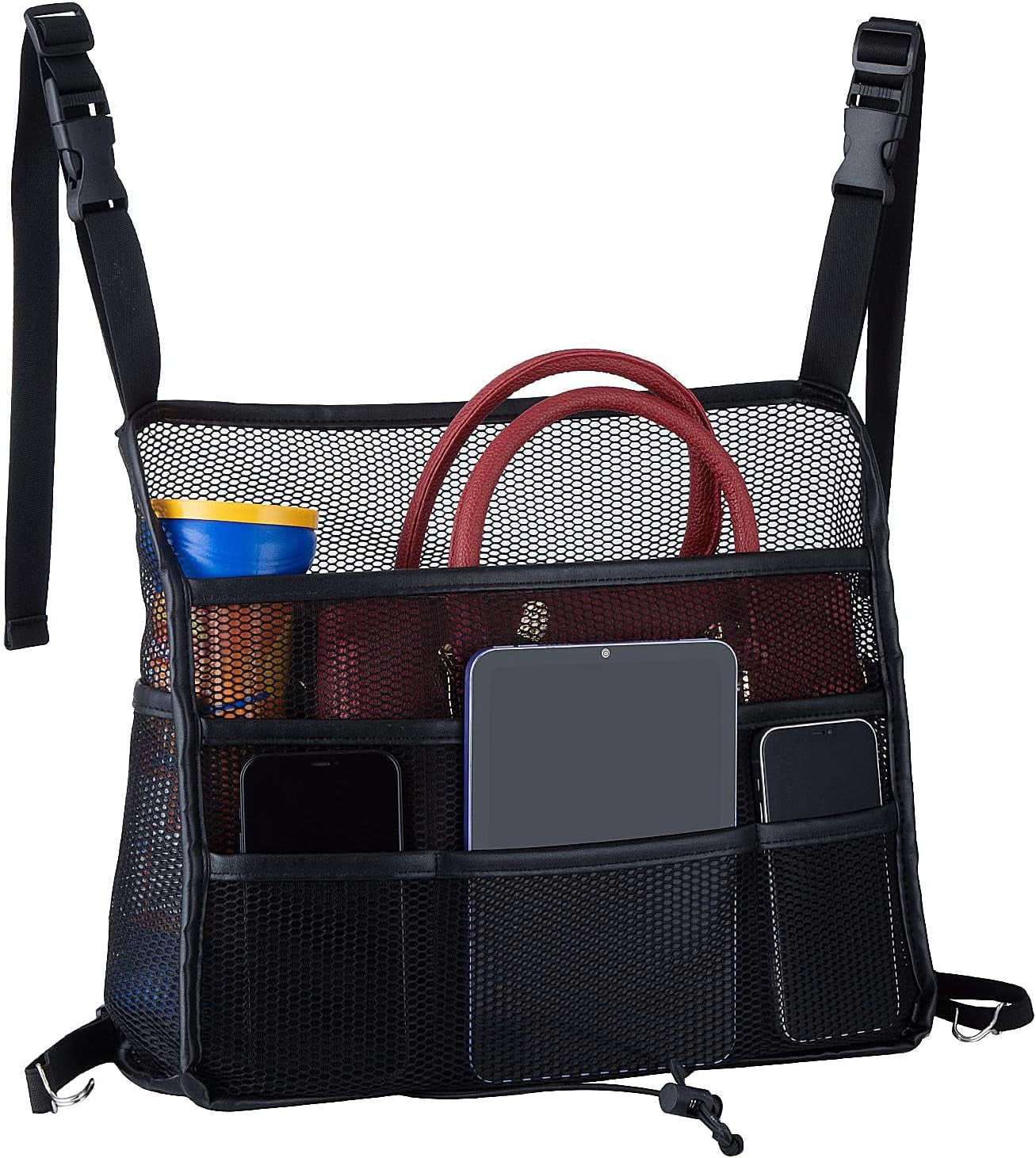 Car Seat Back Organizer - Large Capacity Storage for Purses, Handbags & Kids' Items - Black