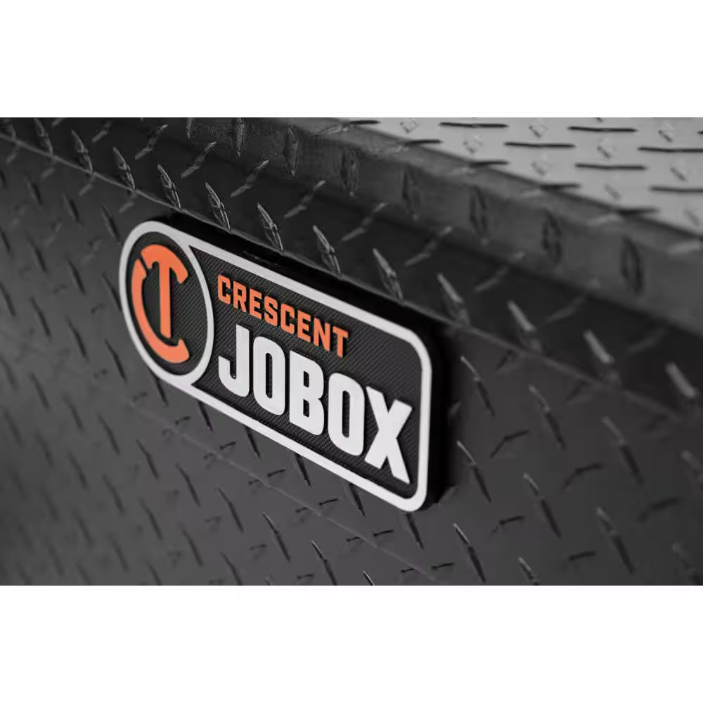 Jobox 70 In. Black Diamond Plate Aluminum Full Size Crossover Truck Tool Box with Gear-Lock Latch