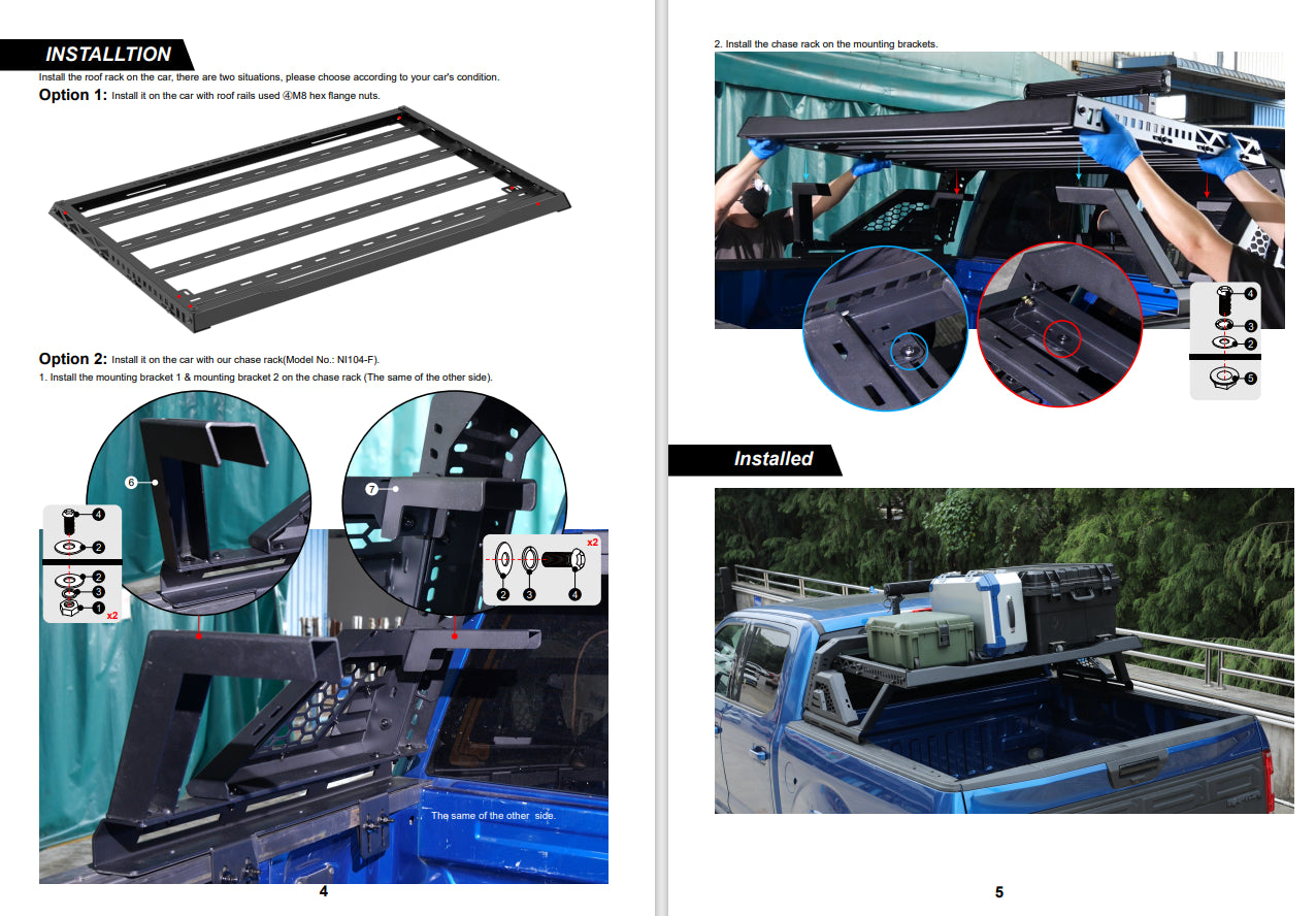Modular Adjustable Overland Bed Rack Roll Bar for Chevy Ford Toyota Dodge Nissan