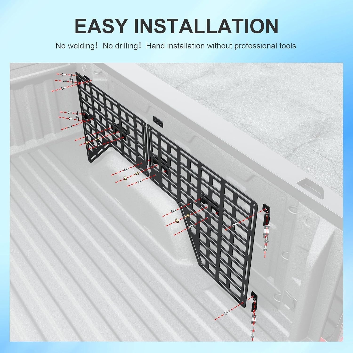 5.8FT Side Bed Molle Panel Compatible with 19-25 Silverado GMC Sierra Truck P...