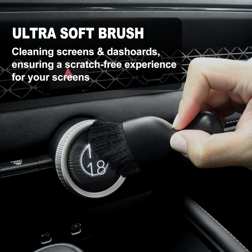 7PCS Car Detailing Brush Set, Ultra Soft Boars Hair Car Interior Detailing Brushes, Car Interior Detailing Kit, Car Cleaning Gel Supplies Kit, Car Dust Brush, Car Accessories for Truck, Suv, Interior