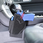 Vehicle Firearm Holster - Universal Conceal Carry with Mag Pouch - Black Nylon - Safe Hook and Loop Fastener