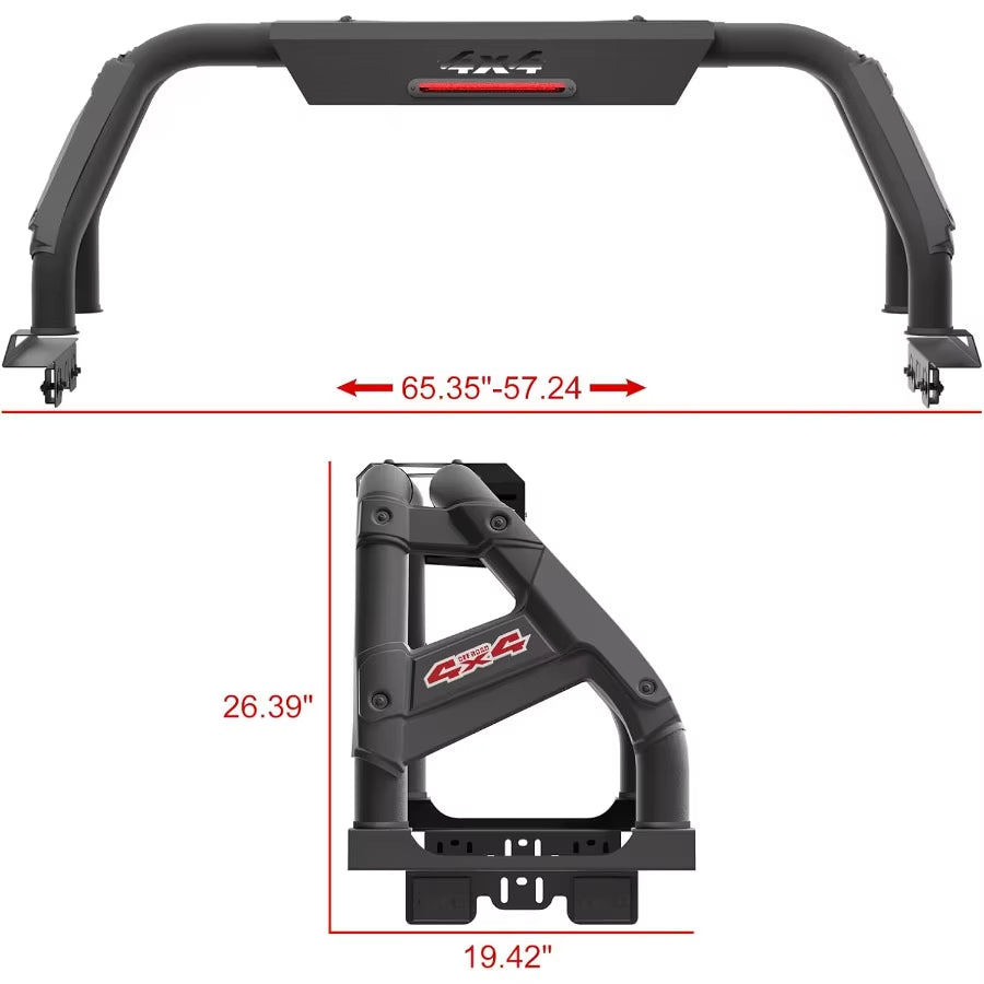 Universal Truck Bed Roll Bar with Adjustable Sport Bar and Chase Rack for Enhanced Cargo Security and Offroad 