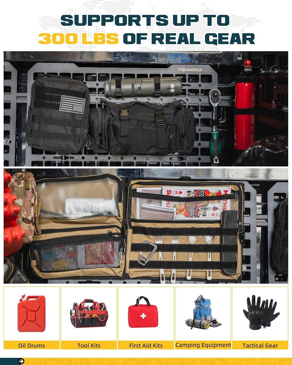 Front & Side Bed MOLLE Panel for Jeep Gladiator/ Ford Maverick/ Chevy Silverado