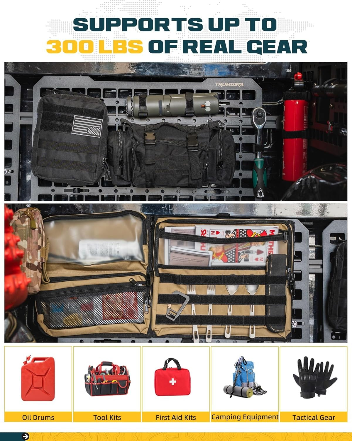 Front & Side Bed MOLLE Panel for Jeep Gladiator/ Ford Maverick/ Chevy Silverado