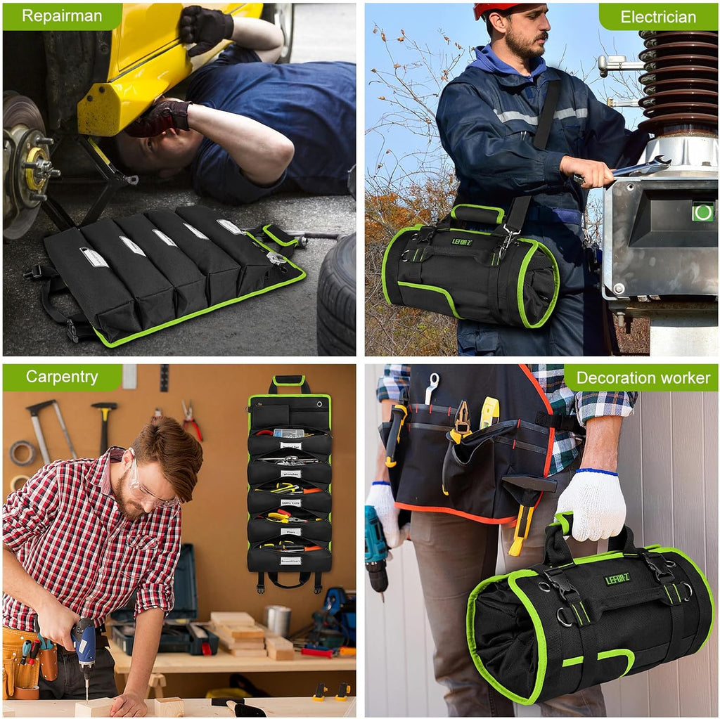 Tool Bag,Large Roll up Tool Bag Organizer,13 Pockets Tool Roll Storage Pouch,Hea