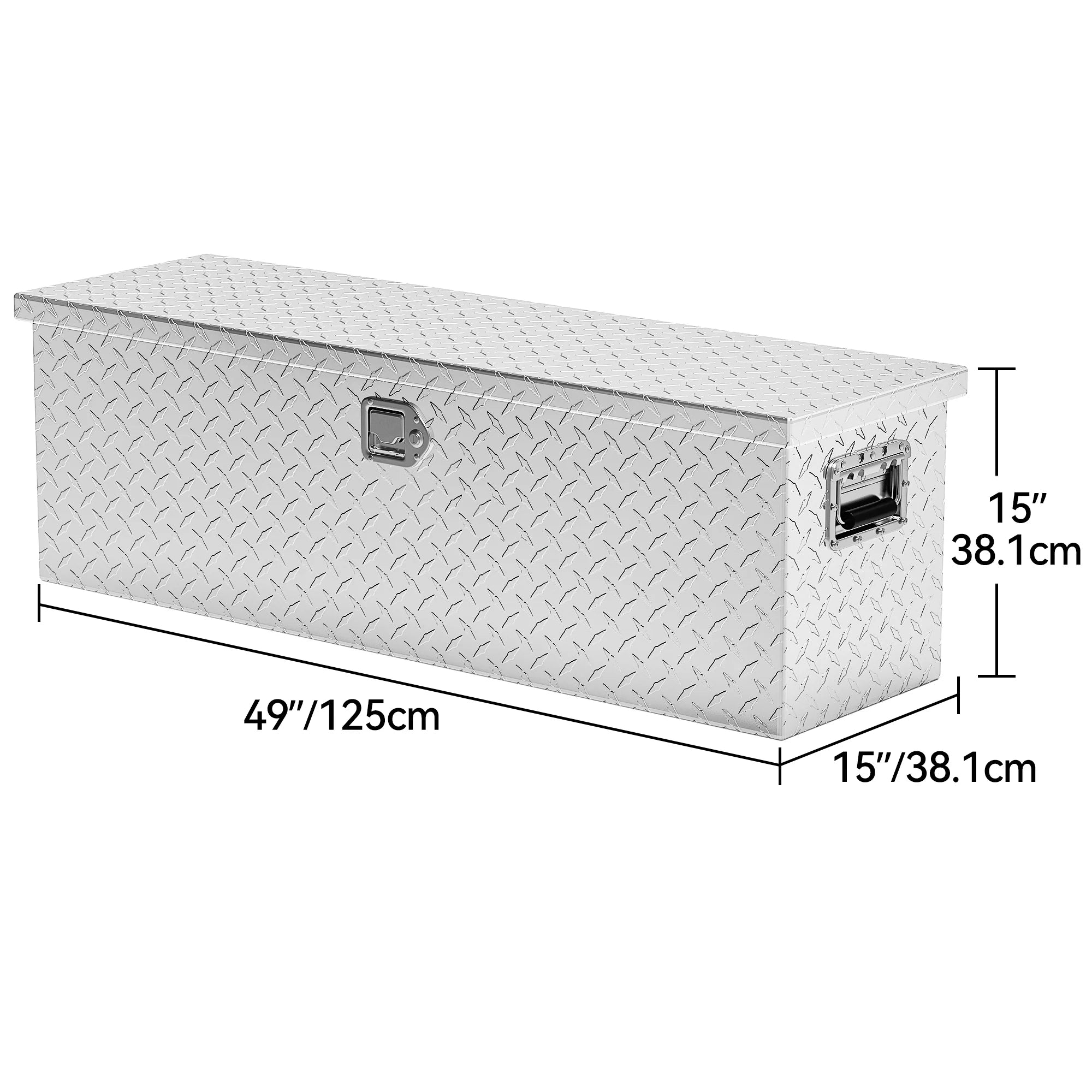 49" Aluminum Tool Box Diamond Plate Chest Box